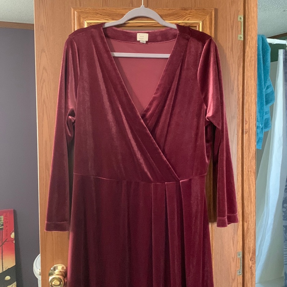 A new day plus size pink velvet dress xL